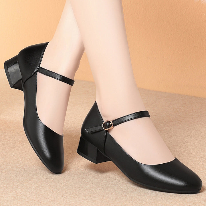 Damen Ballerinas mit modischem Riemchen und bequemer Absatzhöhe Drune
