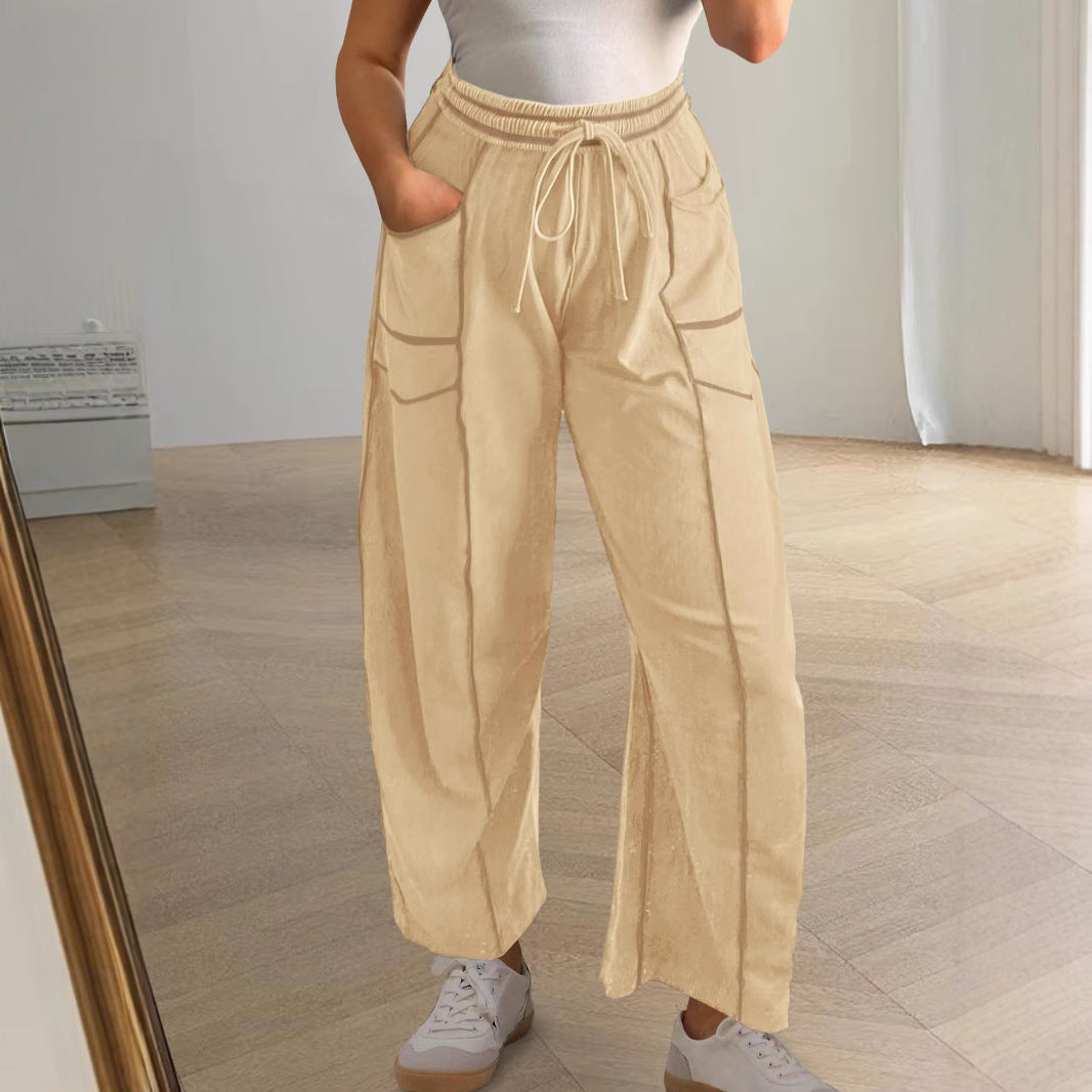 Damen Gemütliche und lässige Freizeithose mit großen Taschen Drune