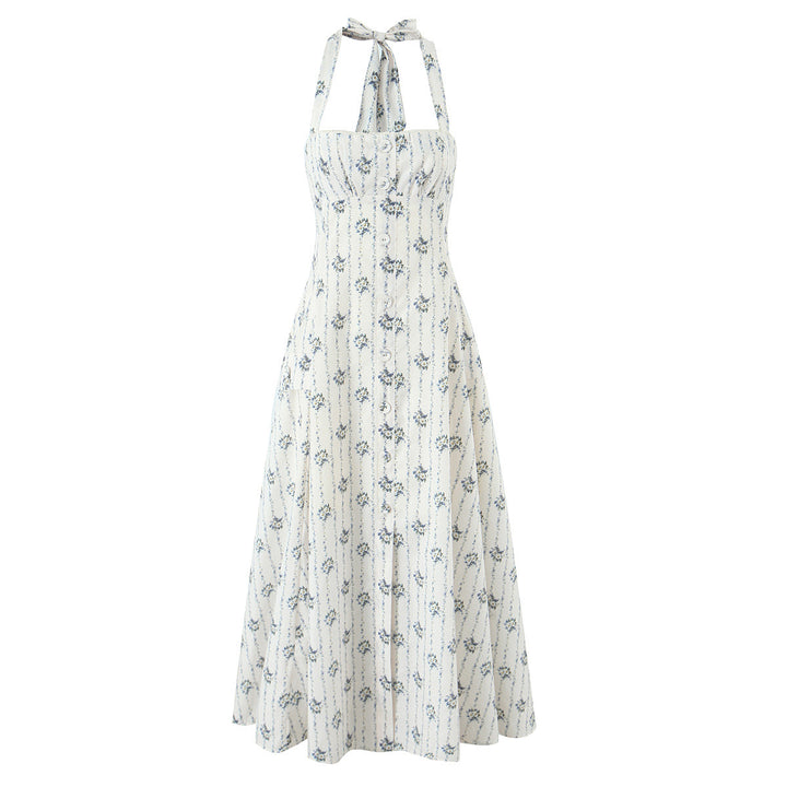 Damen A-Linien Sommerkleid mit floralem Muster Drune