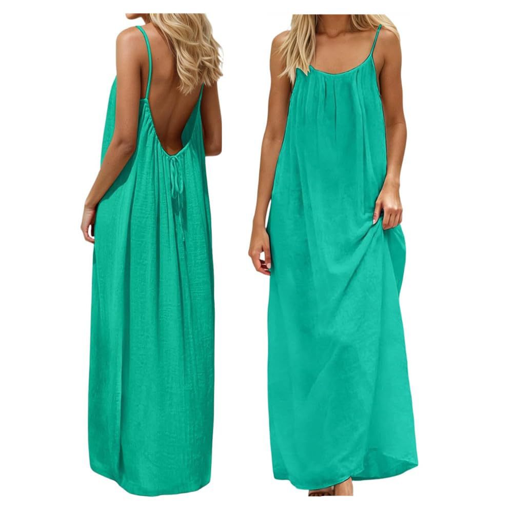 Damen Maxikleid mit tiefem Rücken Drune