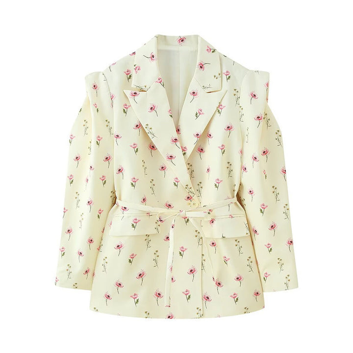 Damen modischer Blazer mit taillierbarem Gürtel und oversized Schnitt Drune