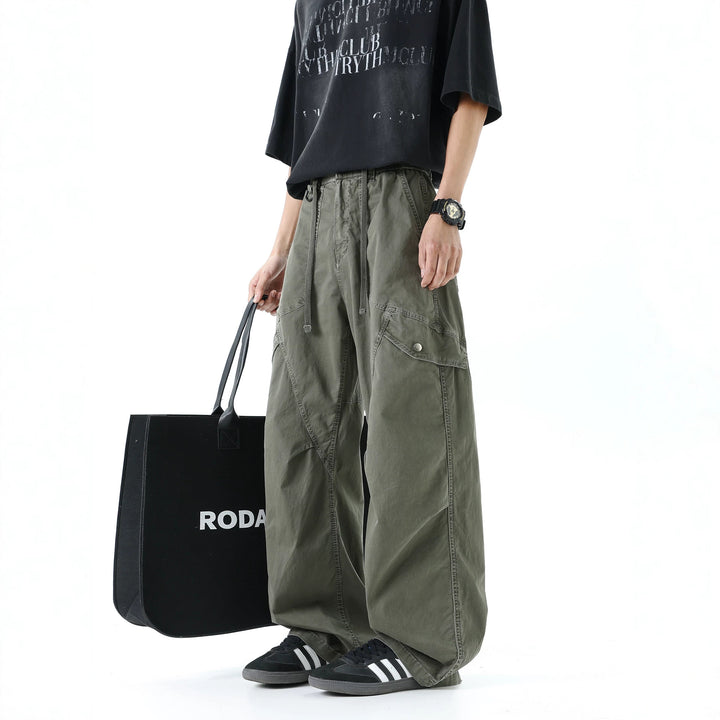 Herren Extraweite Baggy‑Cargohose im Utility‑Workwear‑Look mit elastischem Bund Drune