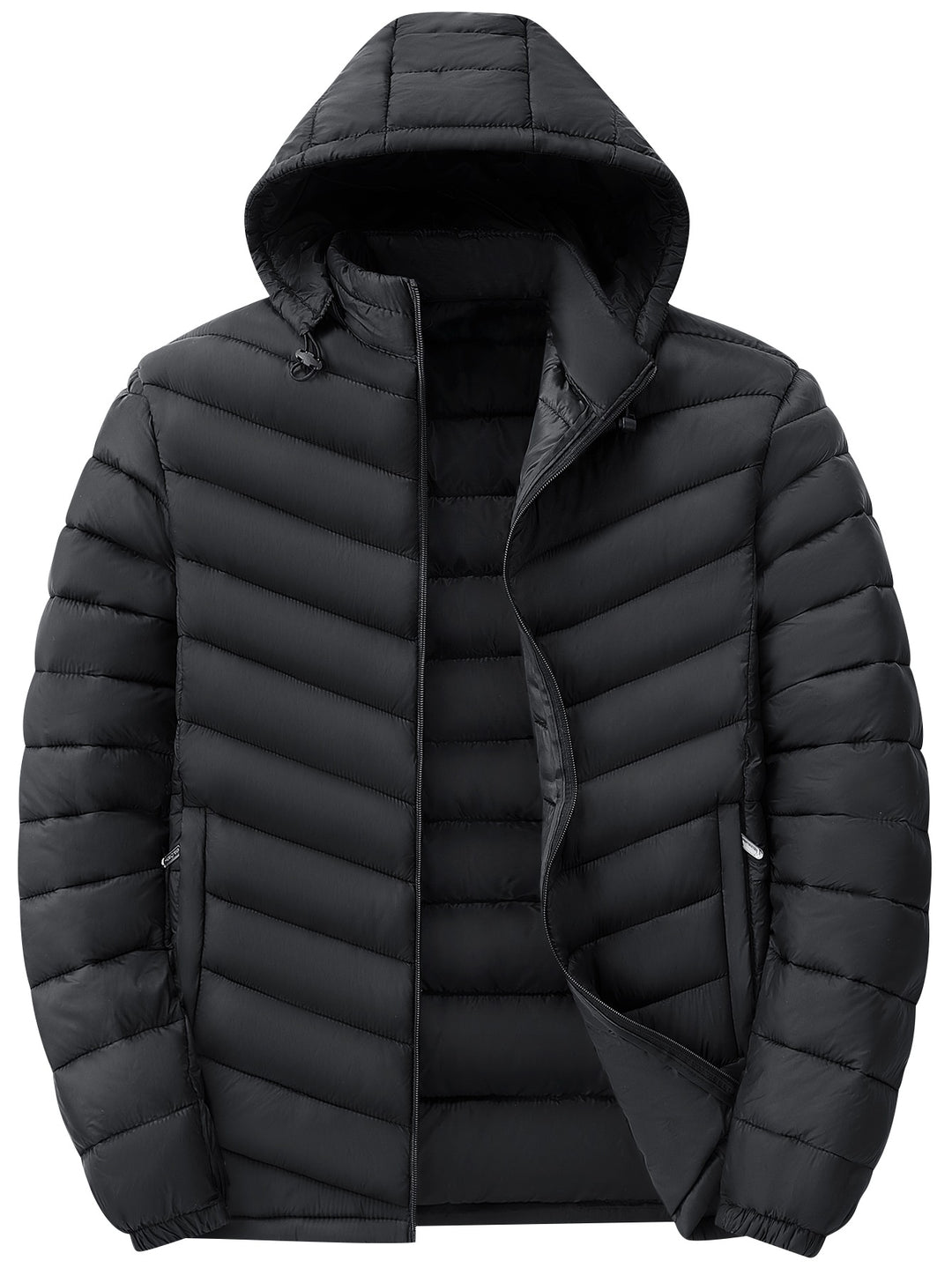 Herren Ultraleichte gesteppte Kapuzenjacke mit Thermofüllung & Packable‑Design Drune