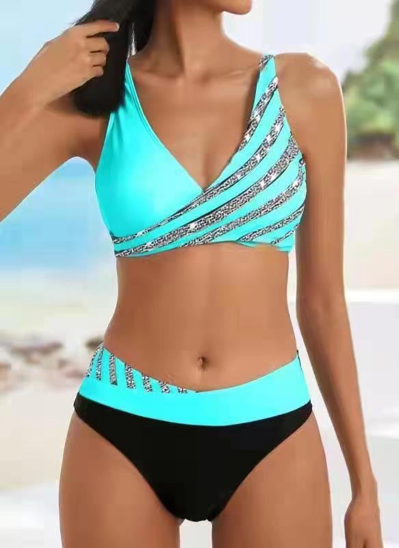 Damen Sportlicher Bikini mit asymmetrischem Schnitt und modernem Design Drune
