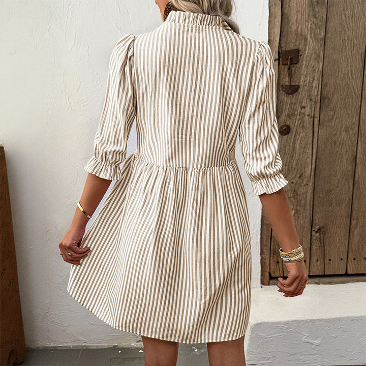 Damen Verspieltes Hemdblusenkleid mit Rüschen Drune