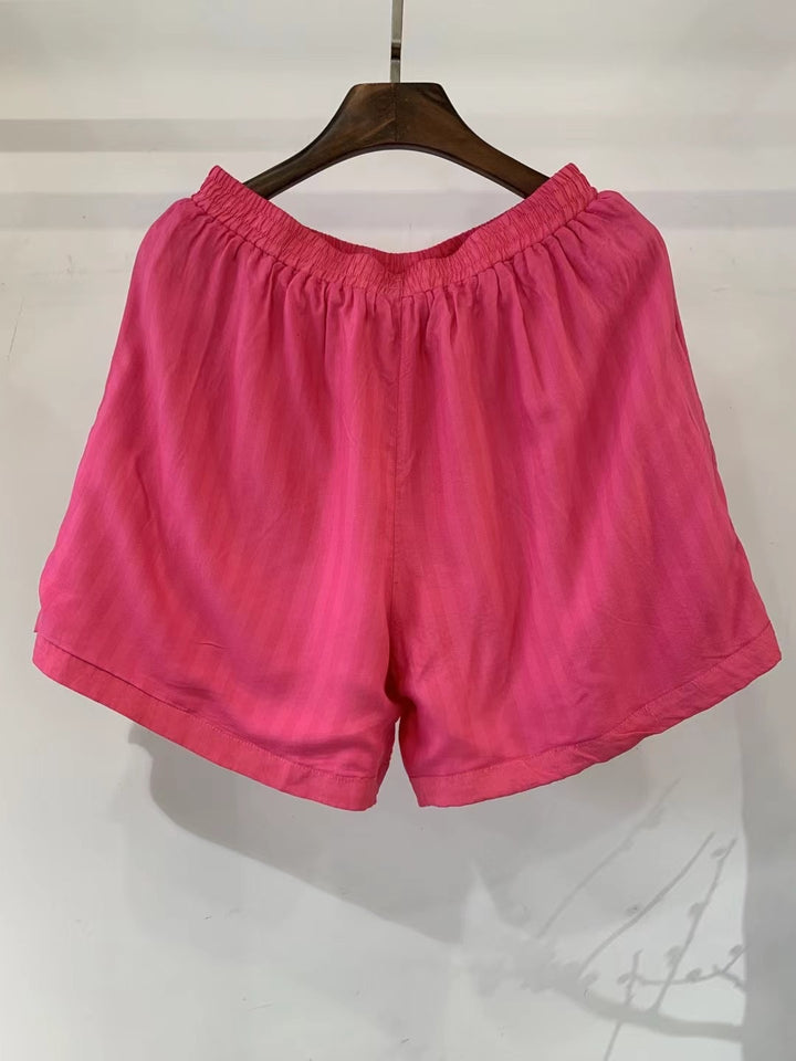 Damen Leichte Hoch-taillierte Leinen Shorts Drune