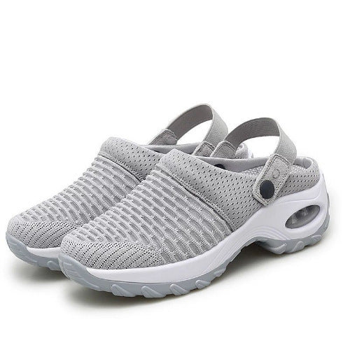 Damen Atmungsaktive Strick-Clogs mit verstellbarem Fersenriemen und stoßdämpfender Komfortsohle Drune