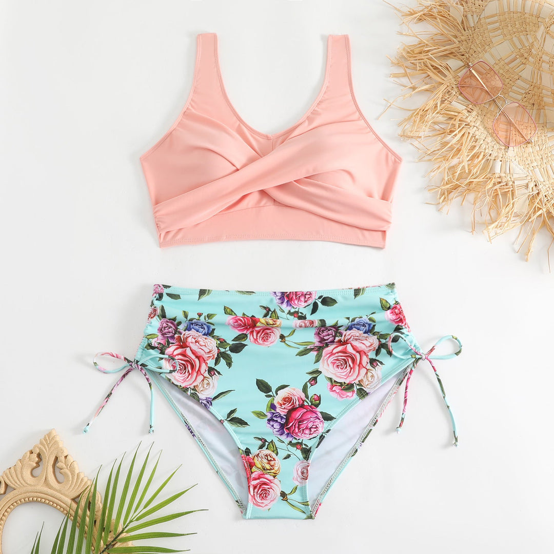 Damen Hochtailliertes Bikini-Set mit verstellbaren Trägern Drune