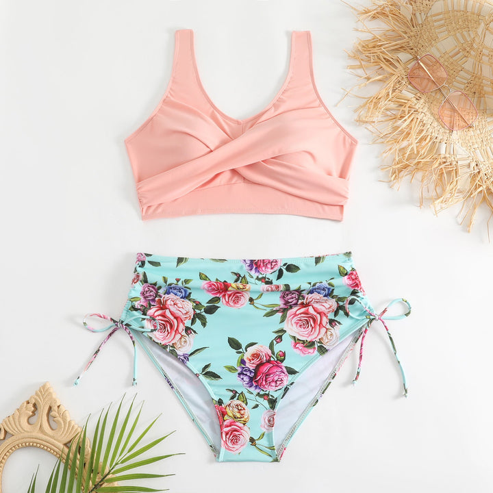 Damen Hochtailliertes Bikini-Set mit verstellbaren Trägern Drune