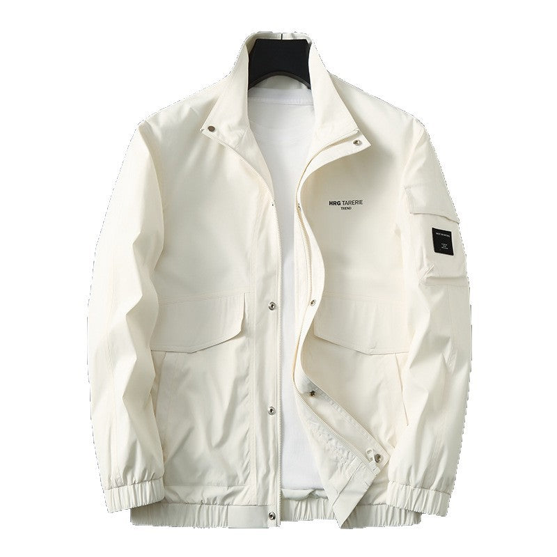 Herren Funktionale Fieldjacke mit Stehkragen, Armtasche und Pattentaschen Drune
