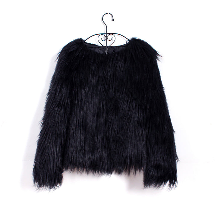 Damen Flauschige Kunstpelzjacke mit lässigem Schnitt Drune