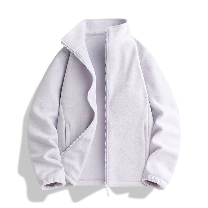 Unisex Fleecejacke mit Stehkragen, durchgehendem Reißverschluss und elastischen Bündchen Drune