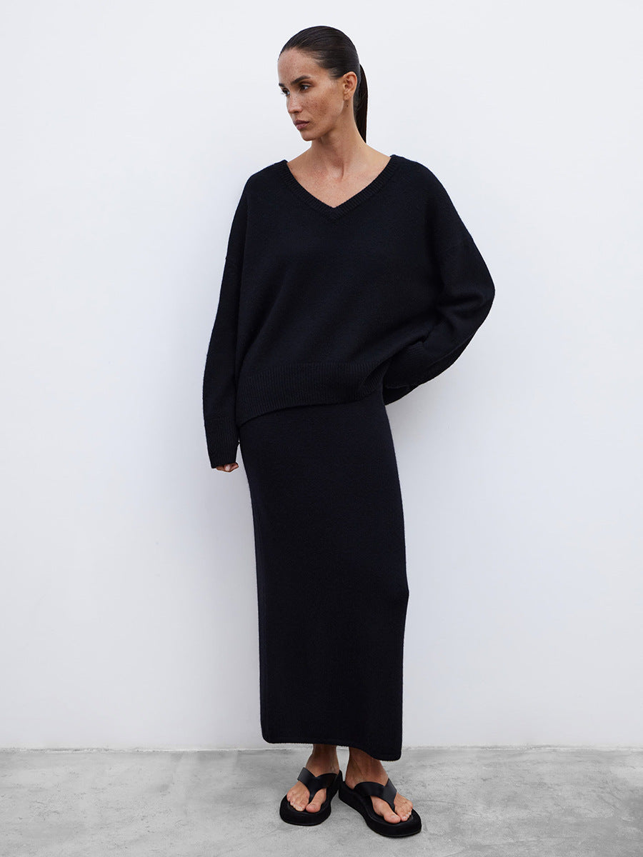Damen langer Jeansrock mit seitlichem Schlitz und hochwertiger Baumwolle Drune