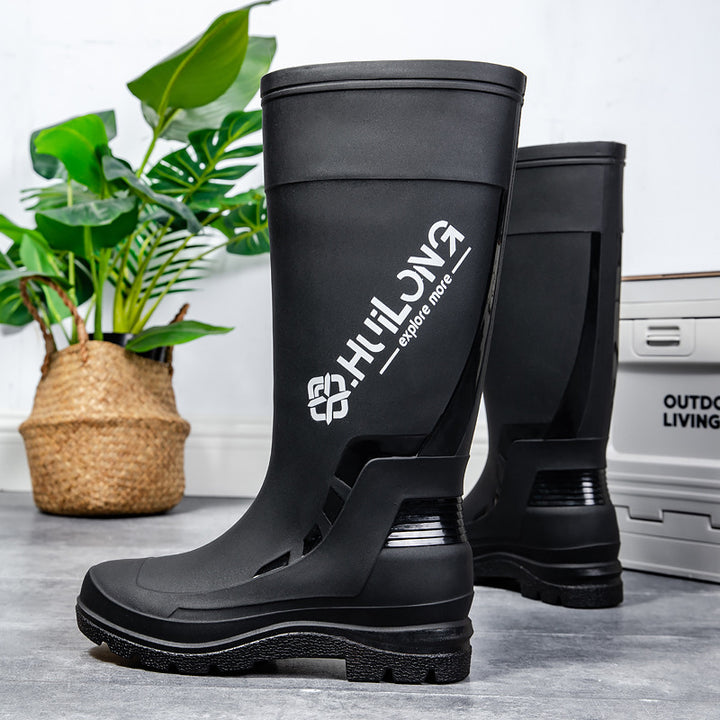 Herren Wasserdichte Gummistiefel mit verstellbarem Schaftabschluss und profiliertem Dämpfungssohlensystem Drune