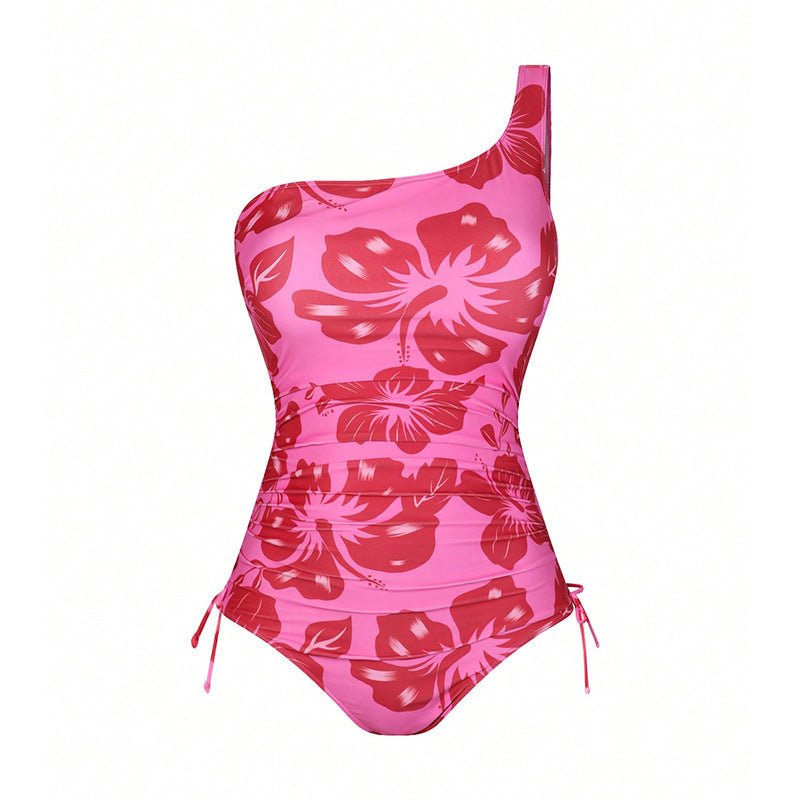 Damen Einteiliger Badeanzug mit elegantem Rüschendesign und passendem Pareo Drune