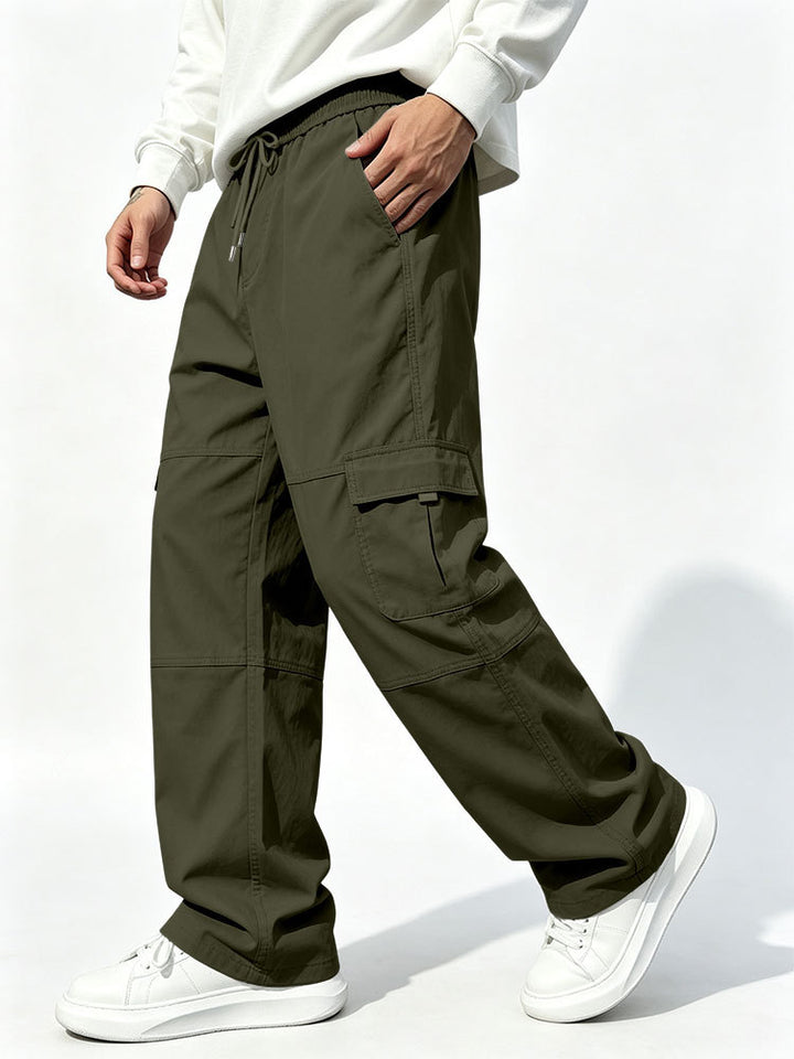 Herren Cargohose mit weitem Schnitt und elastischem Bund Drune