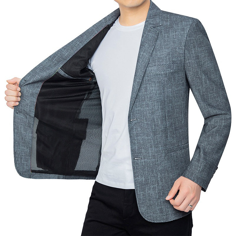 Herren Unstrukturiertes Slim-Fit Sakko mit leichtem Stretch und halber Innenfütterung Drune