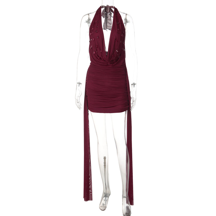 Damen Mini-Kleid mit raffiniertem Drapé und tiefem V-Ausschnitt Drune