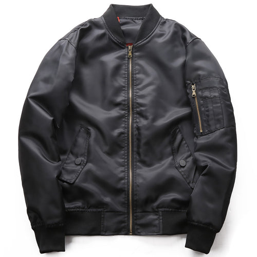 Herren Winddichte Nylon‑Bomberjacke mit Ärmeltasche und geripptem Saum Drune