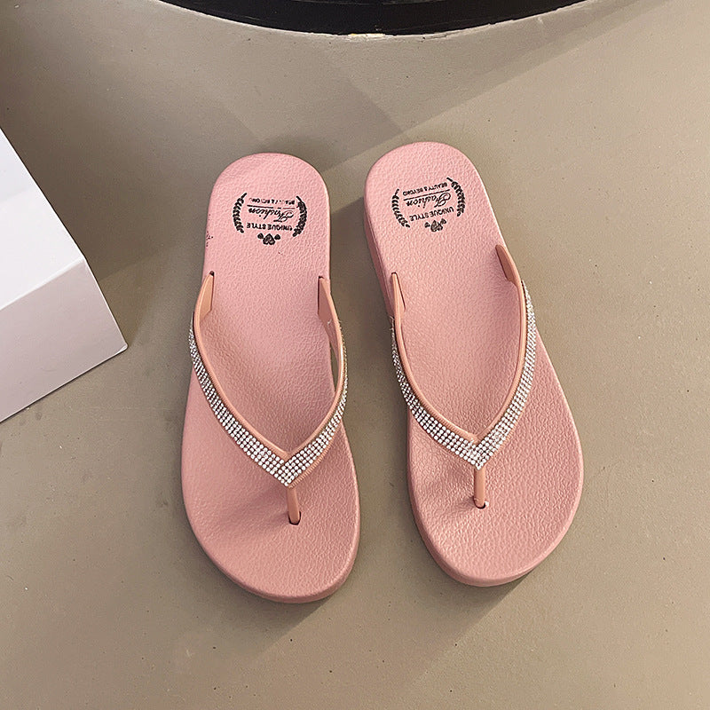 Damen Komfortable Flip-Flops mit glitzernden Details und ergonomischer Sohle Drune