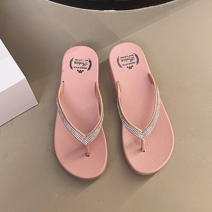 Damen Komfortable Flip-Flops mit glitzernden Details und ergonomischer Sohle Drune