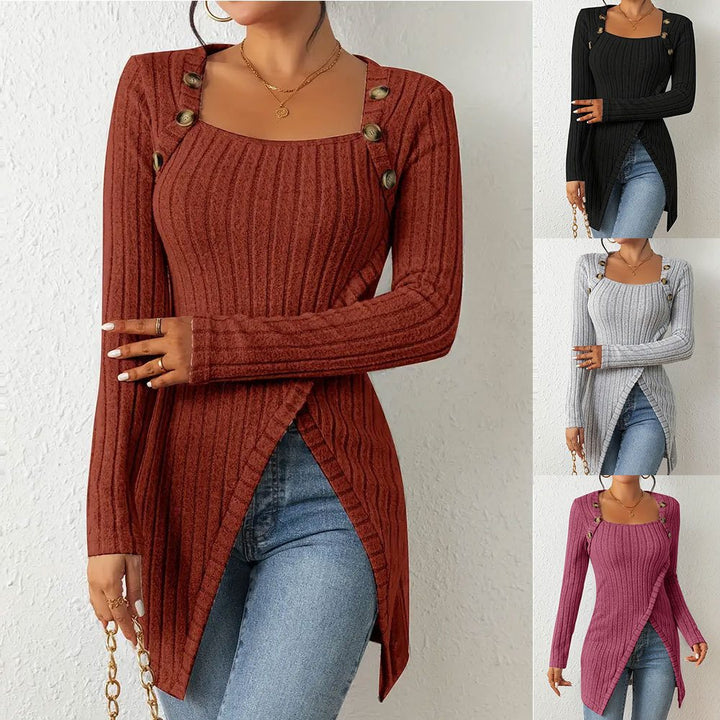 Damen Langarmshirt mit ausgefallenem Schnitt Drune