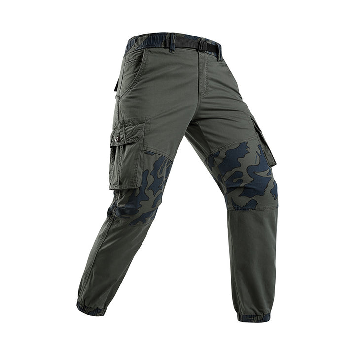 Herren Robust‑Tactical Cargohose mit Camouflage‑Kniepaneelen, Elastischem Saum und Utility‑Taschen Drune