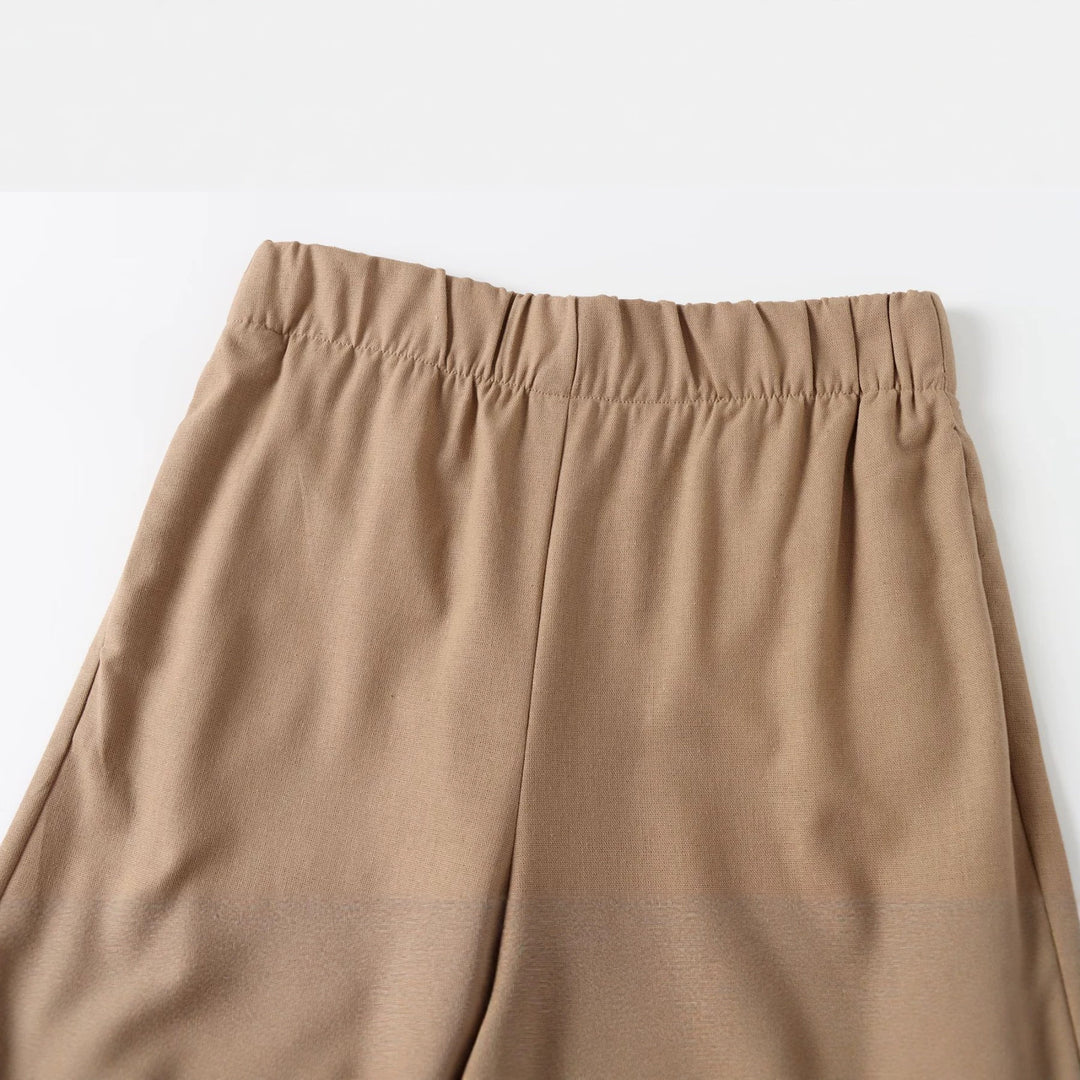 Damen Weite Culotte-Hose mit elastischem Bund und geradem Bein Drune