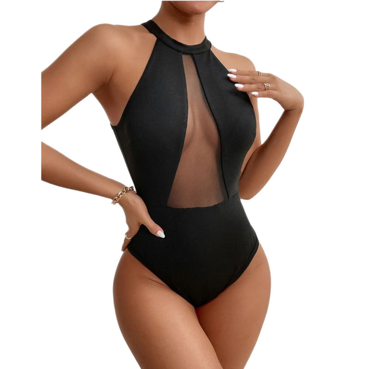 Damen Einteiliger Badeanzug mit transparenten Einsätzen Drune