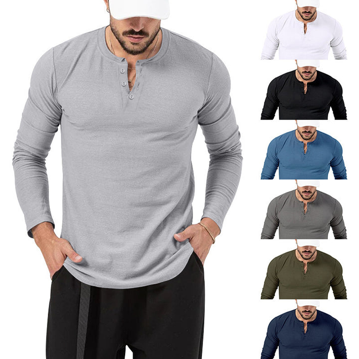 Herren Longsleeve Henley aus leichter Baumwollmischung Drune