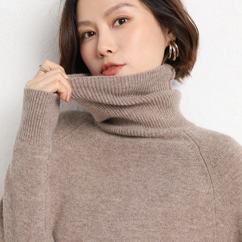 Damen Schlanker Rollkragenpullover aus feinem Strick mit Raglanärmeln Drune