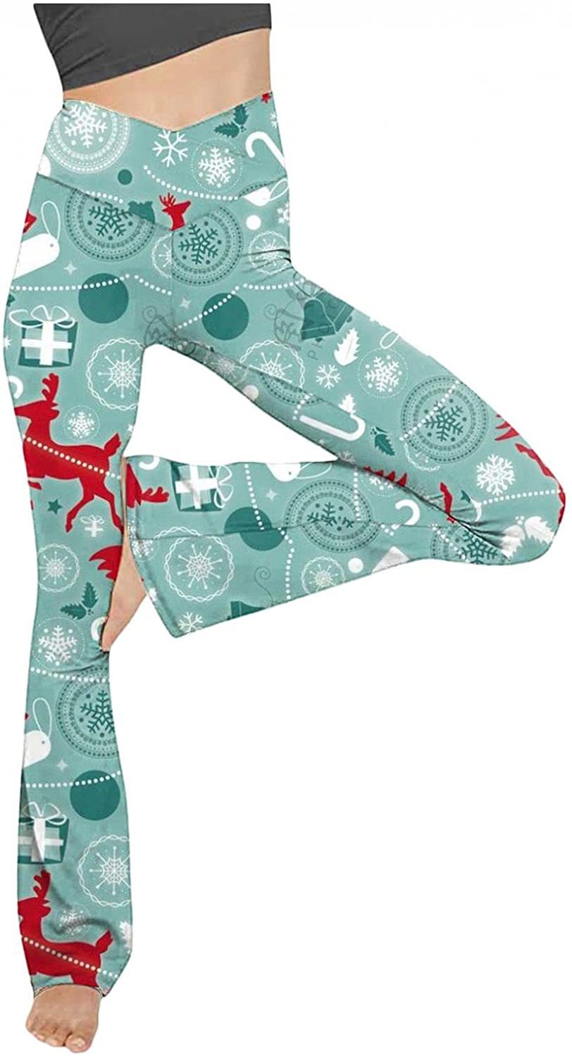 Damen Bootcut Yoga-Hose aus elastischem Material mit hohem Bund Drune