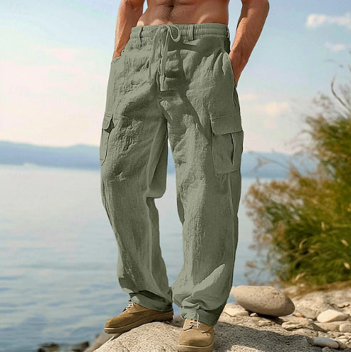 Herren lässige Cargo-Relax-Hose mit verstellbarem Bund und praktischen Seitentaschen Drune