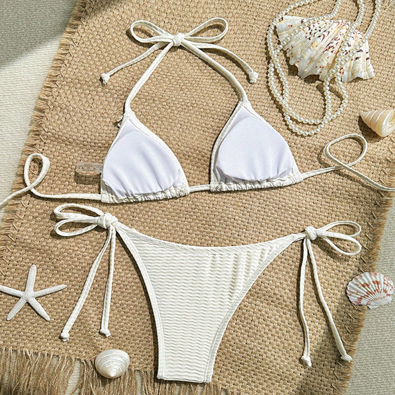 Damen Triangel-Bikini Set mit floralen Akzenten Drune