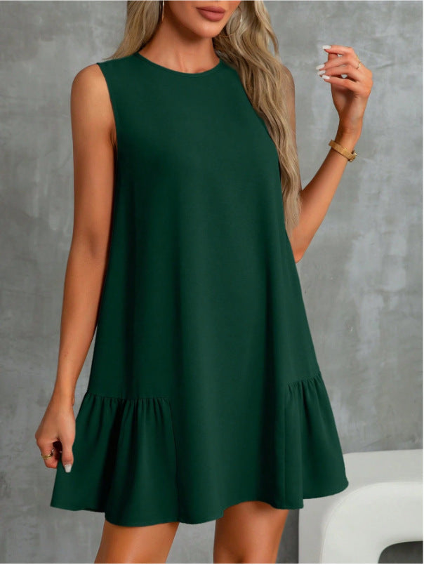 Damen luftiges Sommerkleid mit Rüschensaum Drune