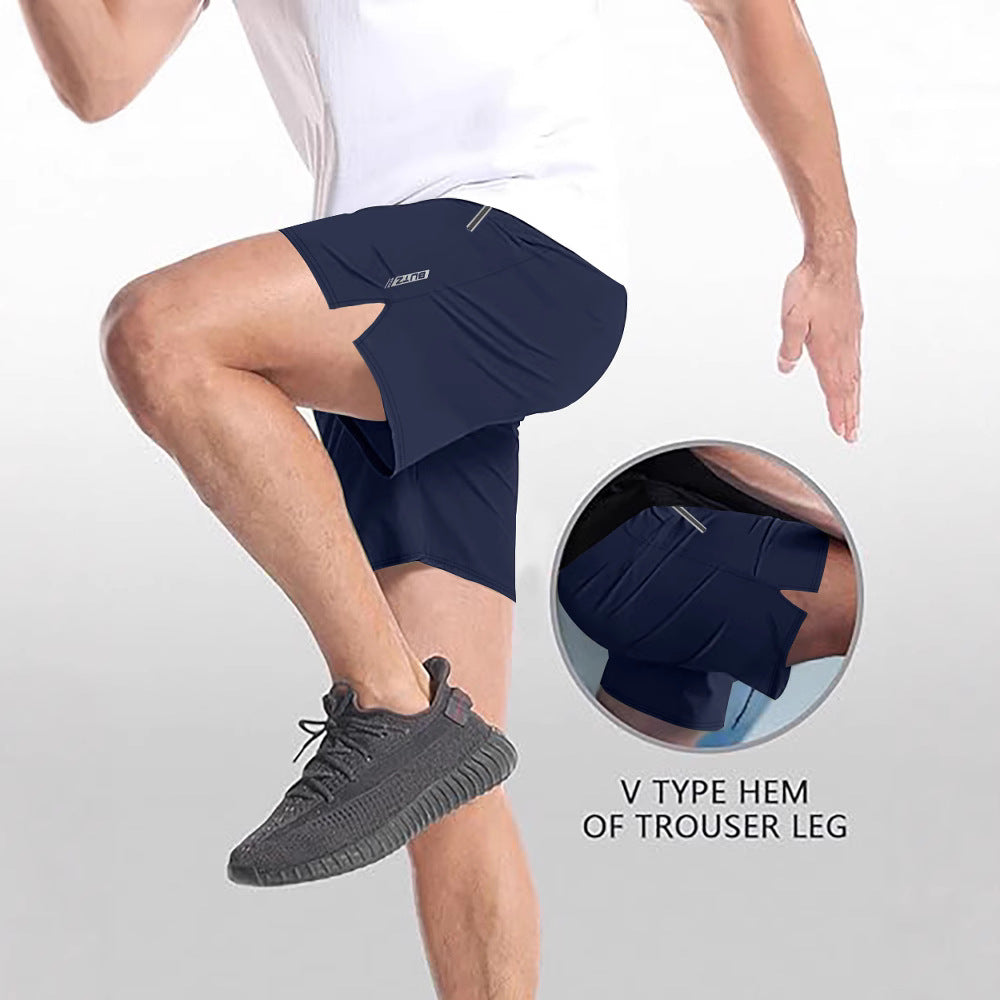 Herren Atmungsaktive Sportshorts mit Seitentaschen und elastischem Bund Drune