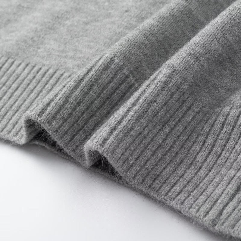 Damen Strickpullover mit Denimkragen und zweiknopf-Poloblende Drune