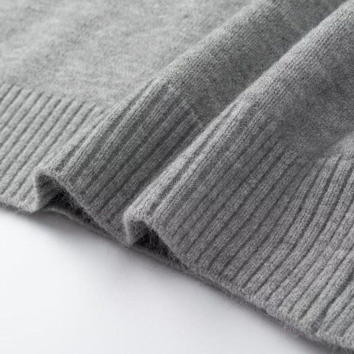 Damen Strickpullover mit Denimkragen und zweiknopf-Poloblende Drune