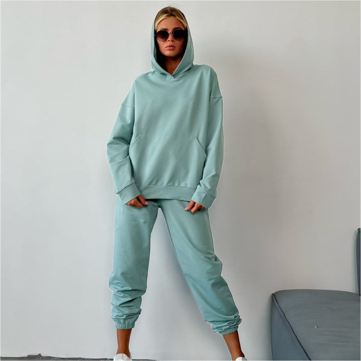 Damen Hoodie- und Jogginghose-Set mit elastischem Bund und lässigem Schnitt
