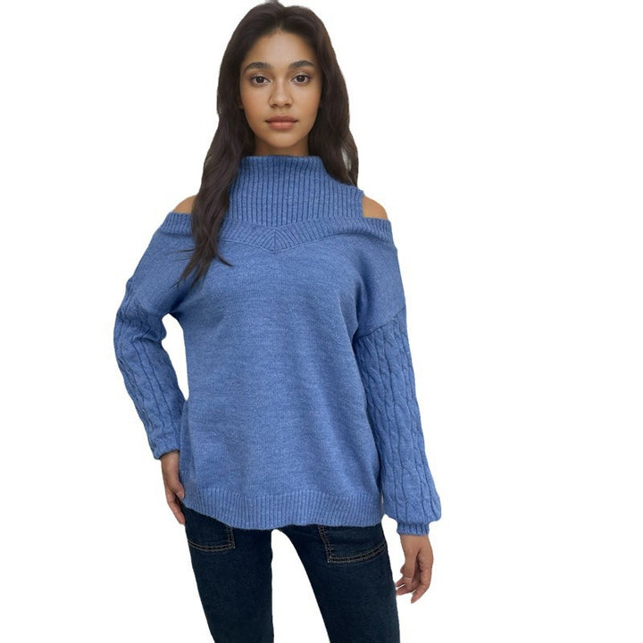 Damen Strickpullover mit abnehmbaren Schultern Drune