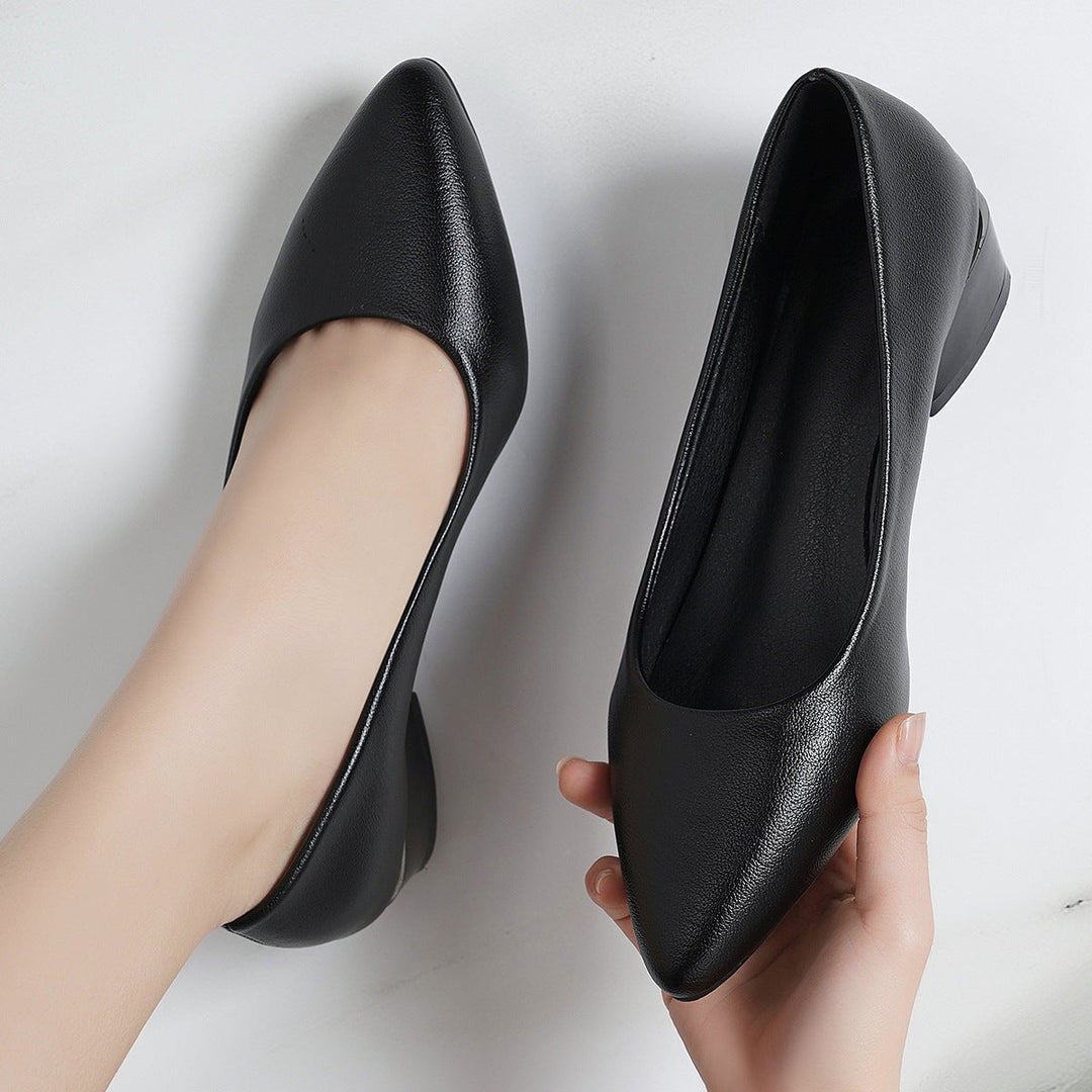 Damen elegante spitze Pumps mit komfortablem Blockabsatz Drune