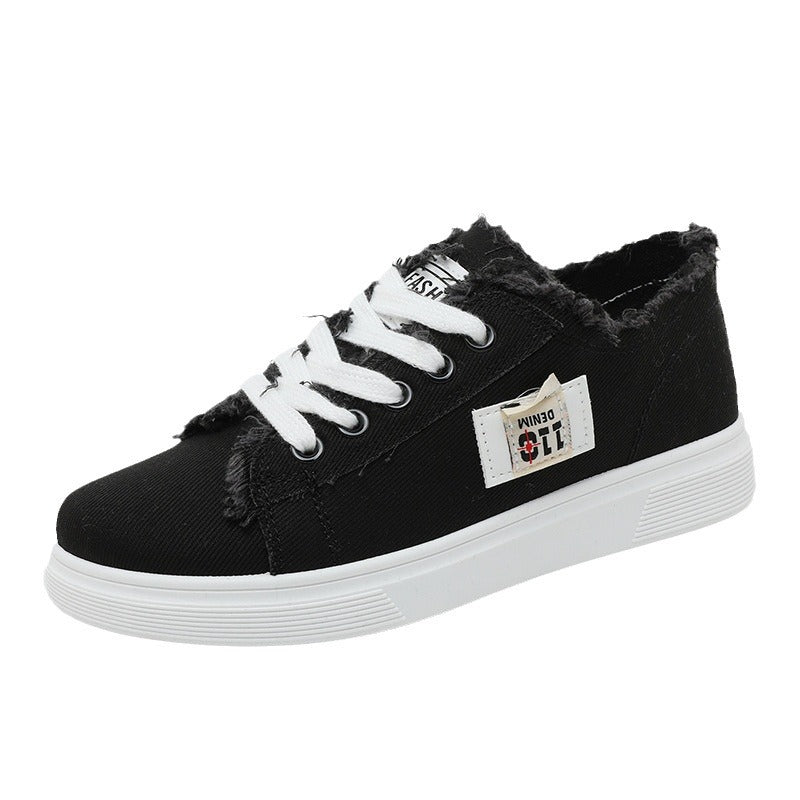 Damen lässige Sneaker mit modischem Used-Look und elastischem Schnürsystem Drune