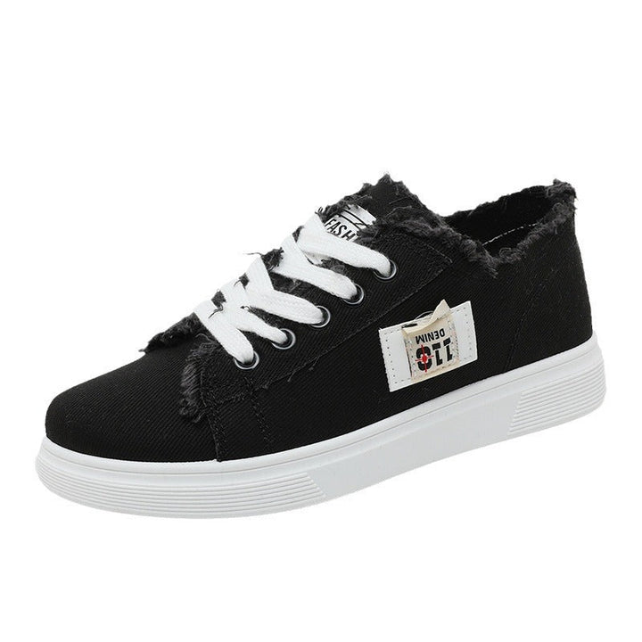 Damen lässige Sneaker mit modischem Used-Look und elastischem Schnürsystem Drune