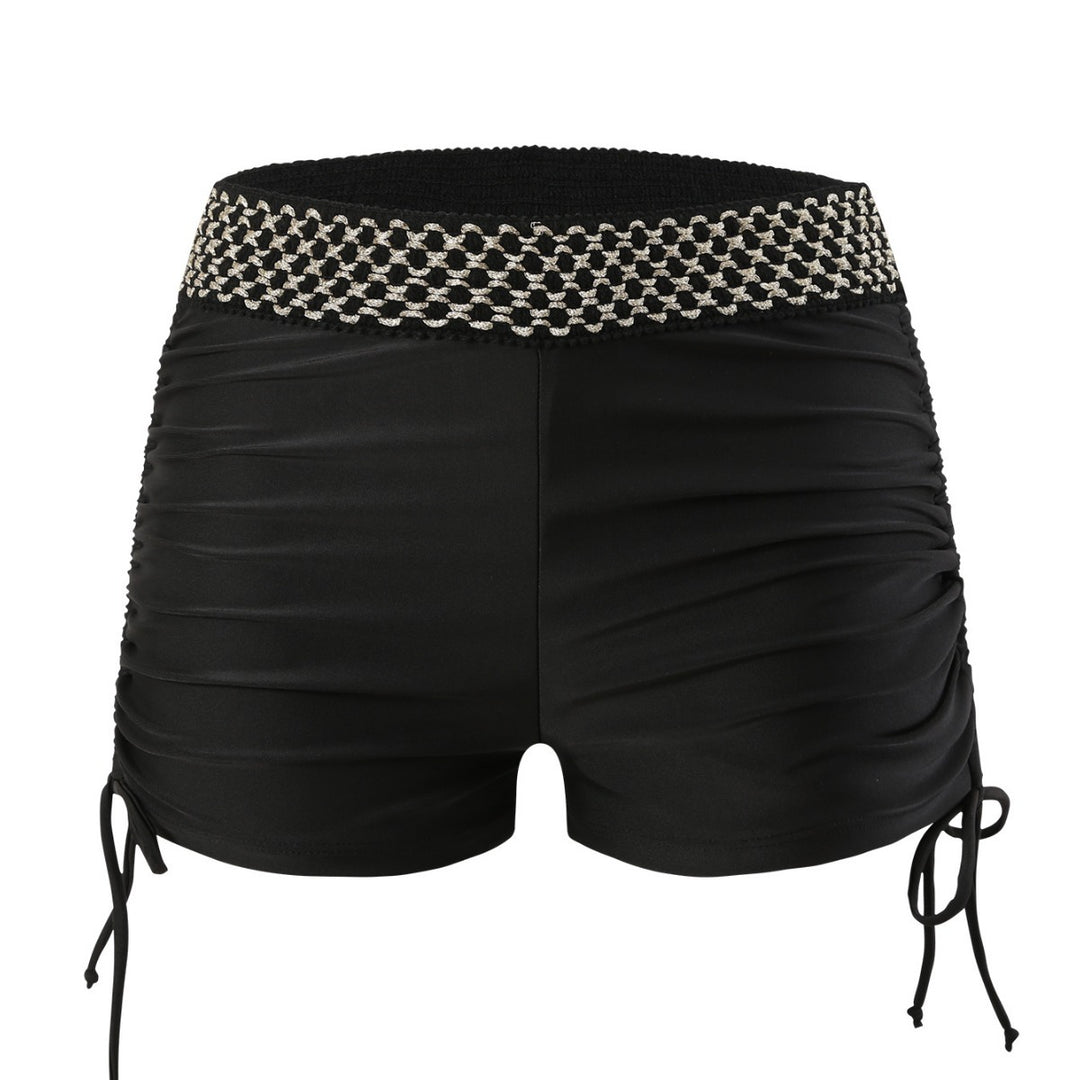 Damen hoch geschnittene Badeshorts mit dekorativem Taillenbund Drune