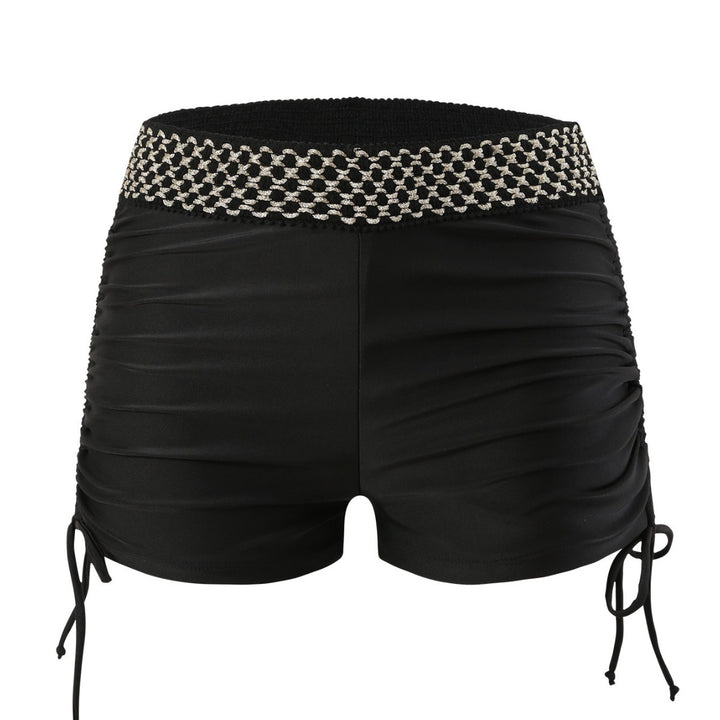 Damen hoch geschnittene Badeshorts mit dekorativem Taillenbund Drune