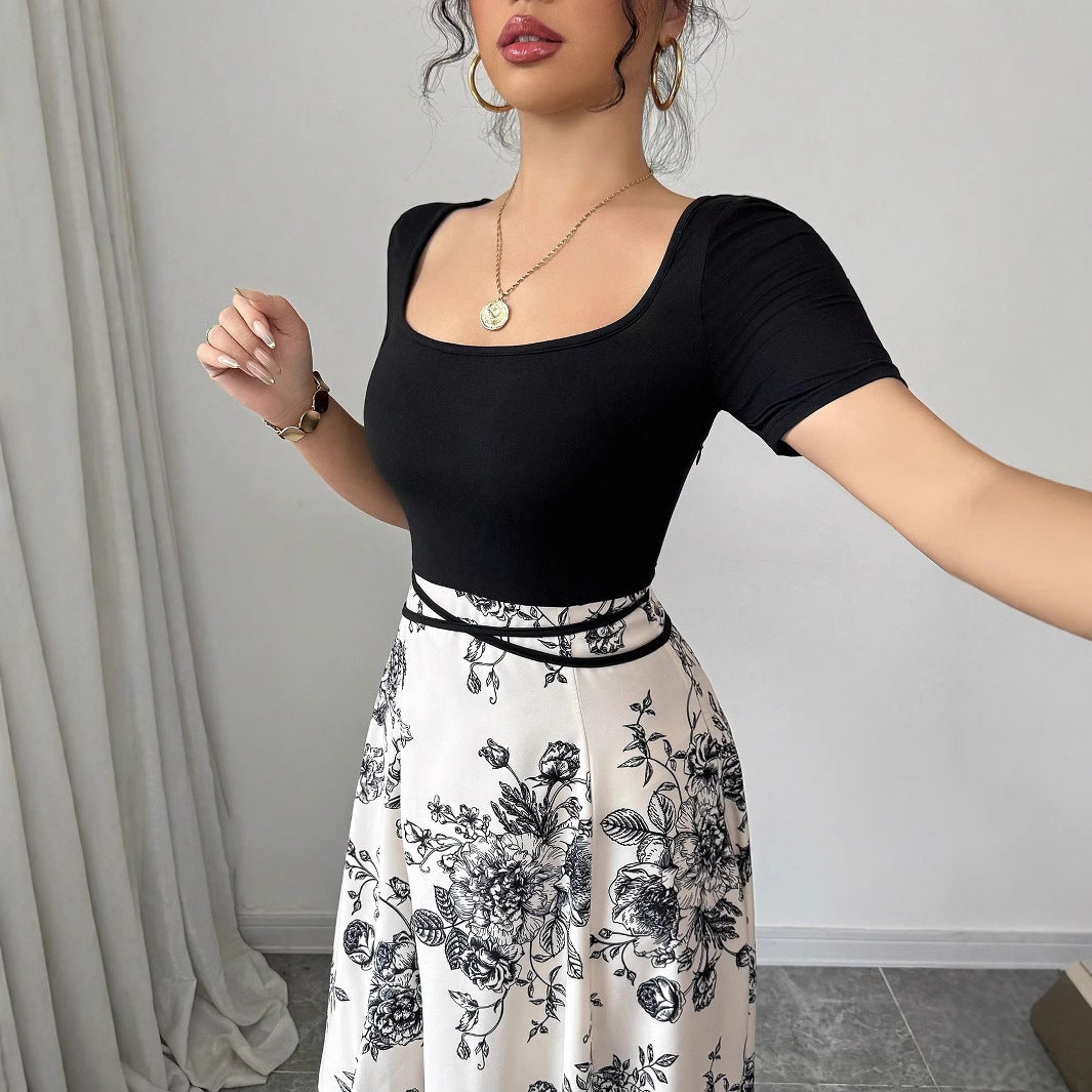 Damen Eleganter Maxirock mit floralem Muster Drune
