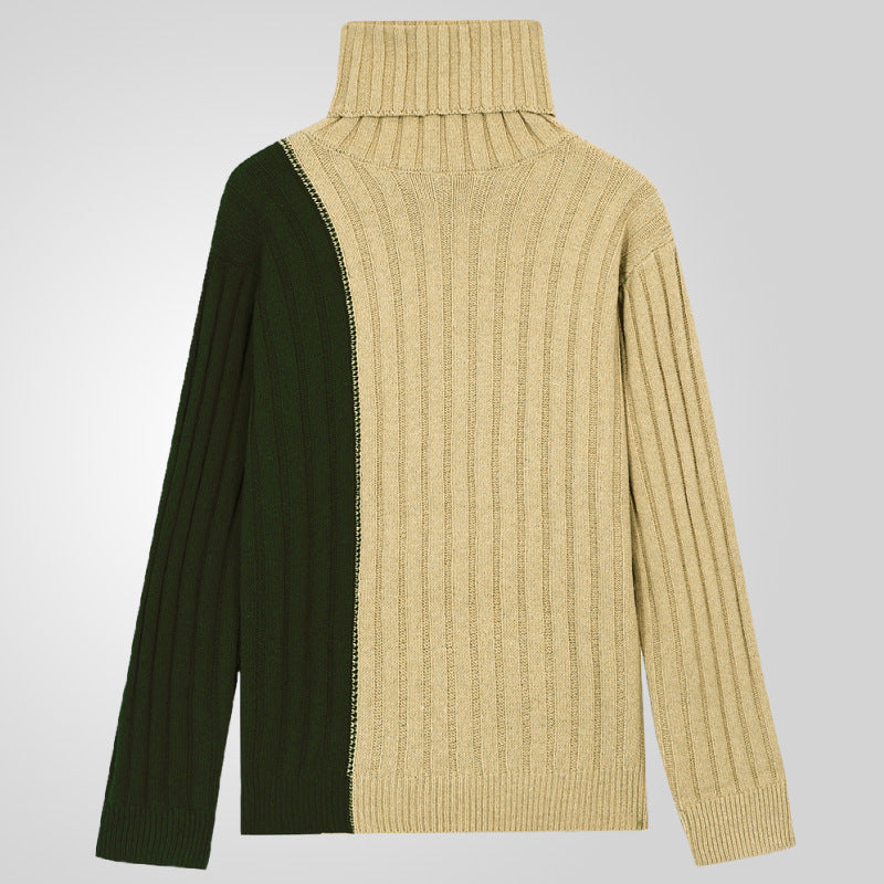 Herren Strickpullover mit modernem Stehkragen und farblich abgesetztem Design Drune