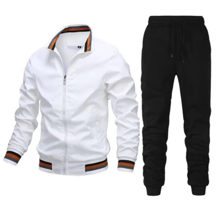 Herren nan sportlicher Freizeit Trainingsanzug Set mit Bomberjacke und elastischer Jogginghose Drune