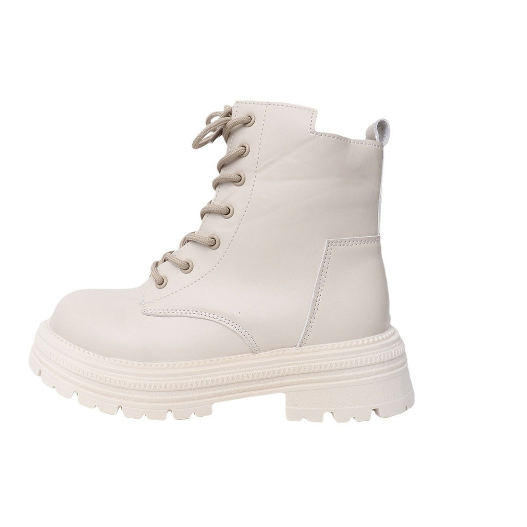 Damen Schnürstiefel mit seitlichem Reißverschluss und robuster Sohle Drune