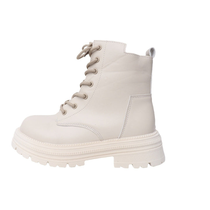 Damen Schnürstiefel mit seitlichem Reißverschluss und robuster Sohle Drune